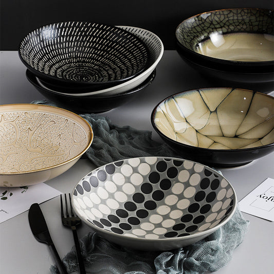 Natural Patterned Ceramic Dish