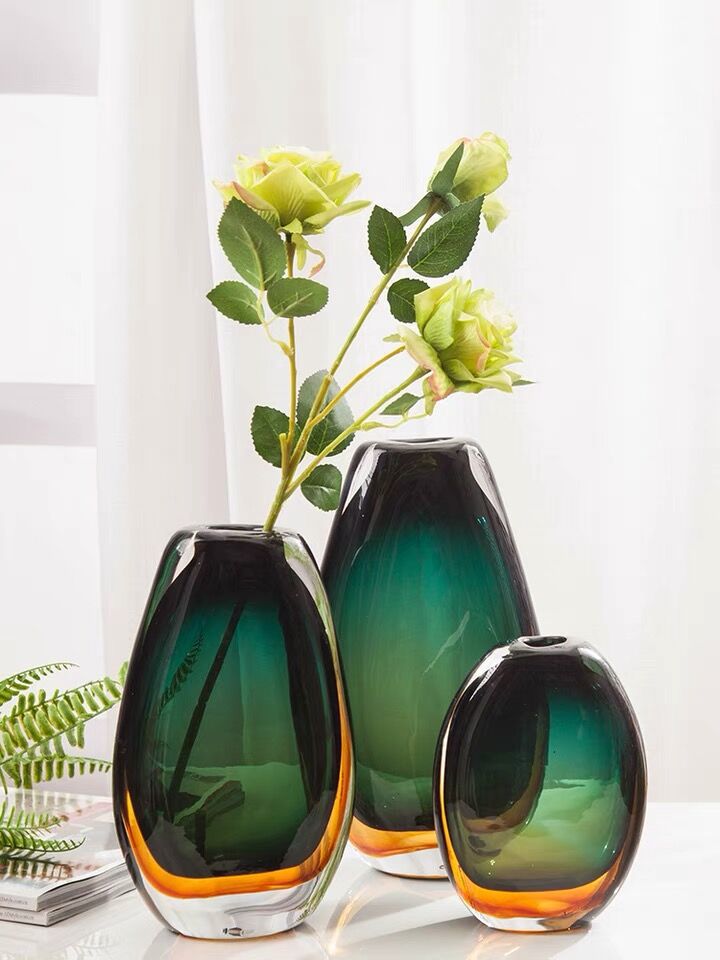 Green Flare Glass Vase