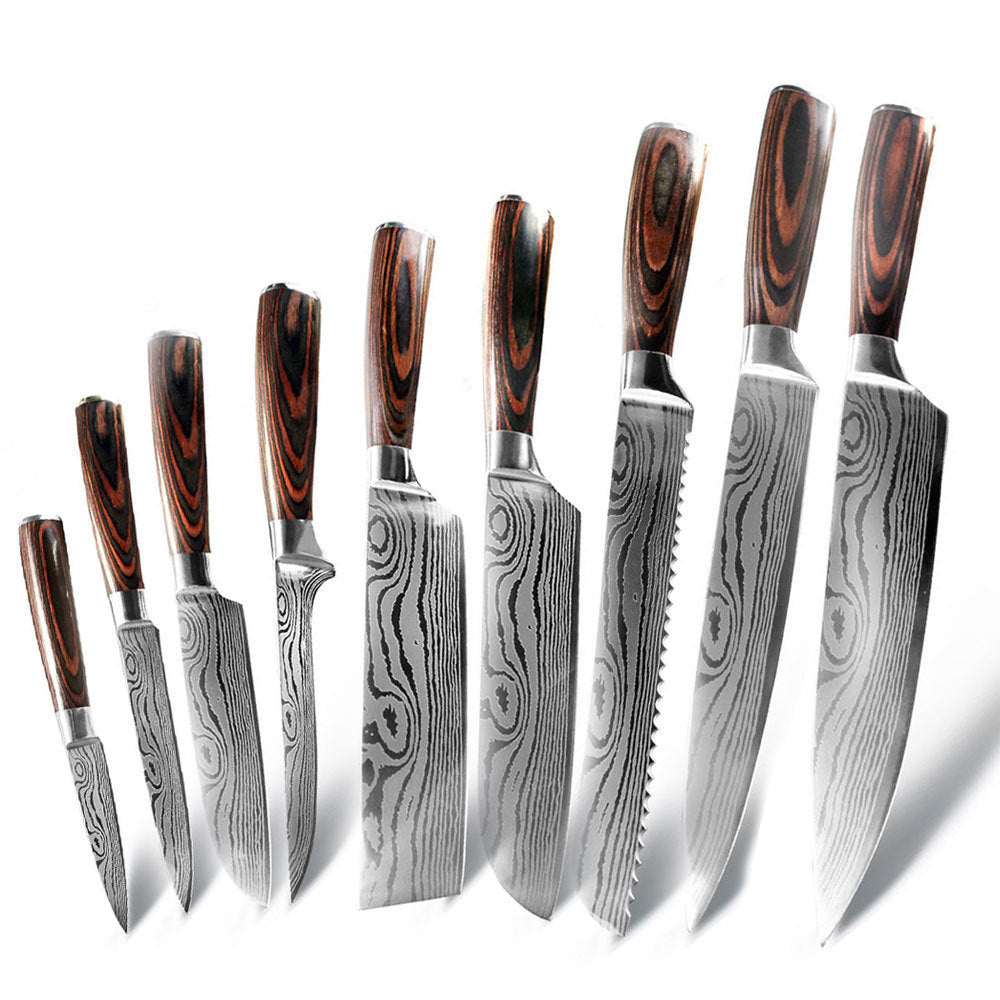 Wood-Grain Chef Knife Set