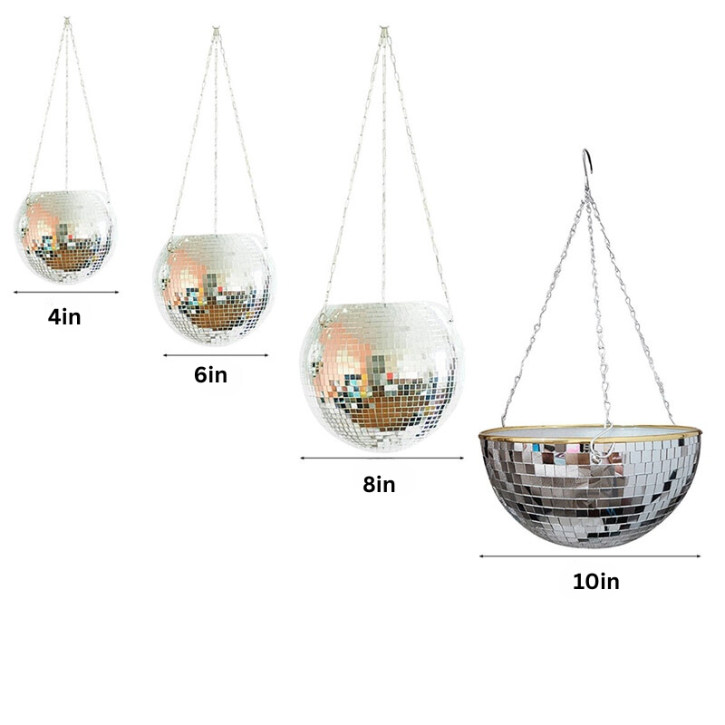 Disco Ball Hanging Flower Pot