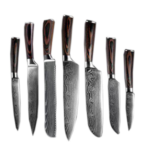 Wood-Grain Chef Knife Set