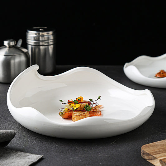 Milk Sculpted Serving Dish