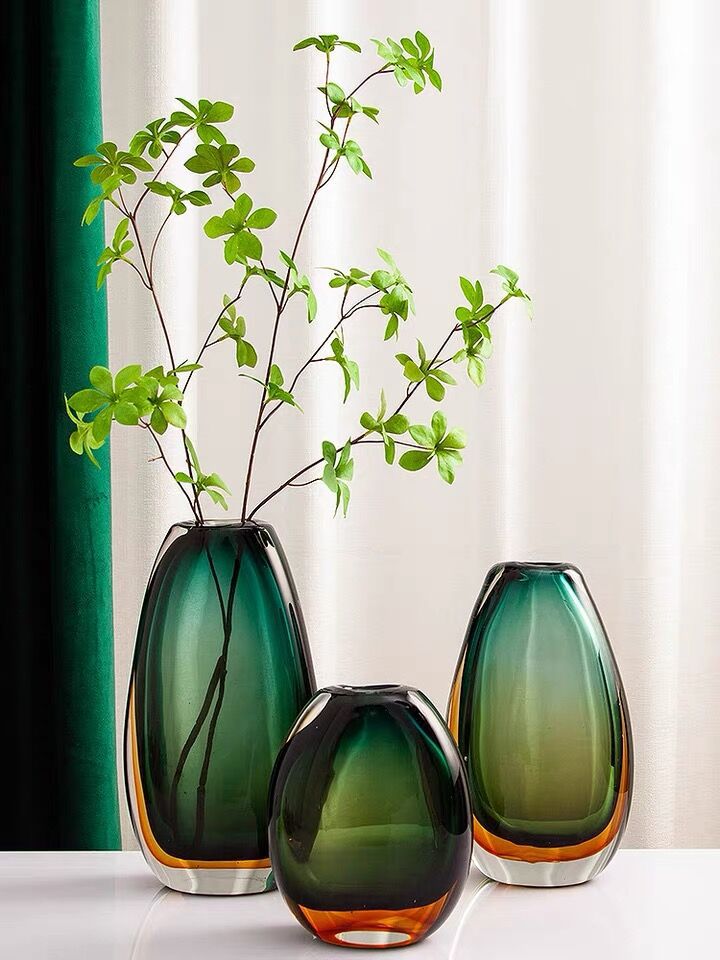 Green Flare Glass Vase