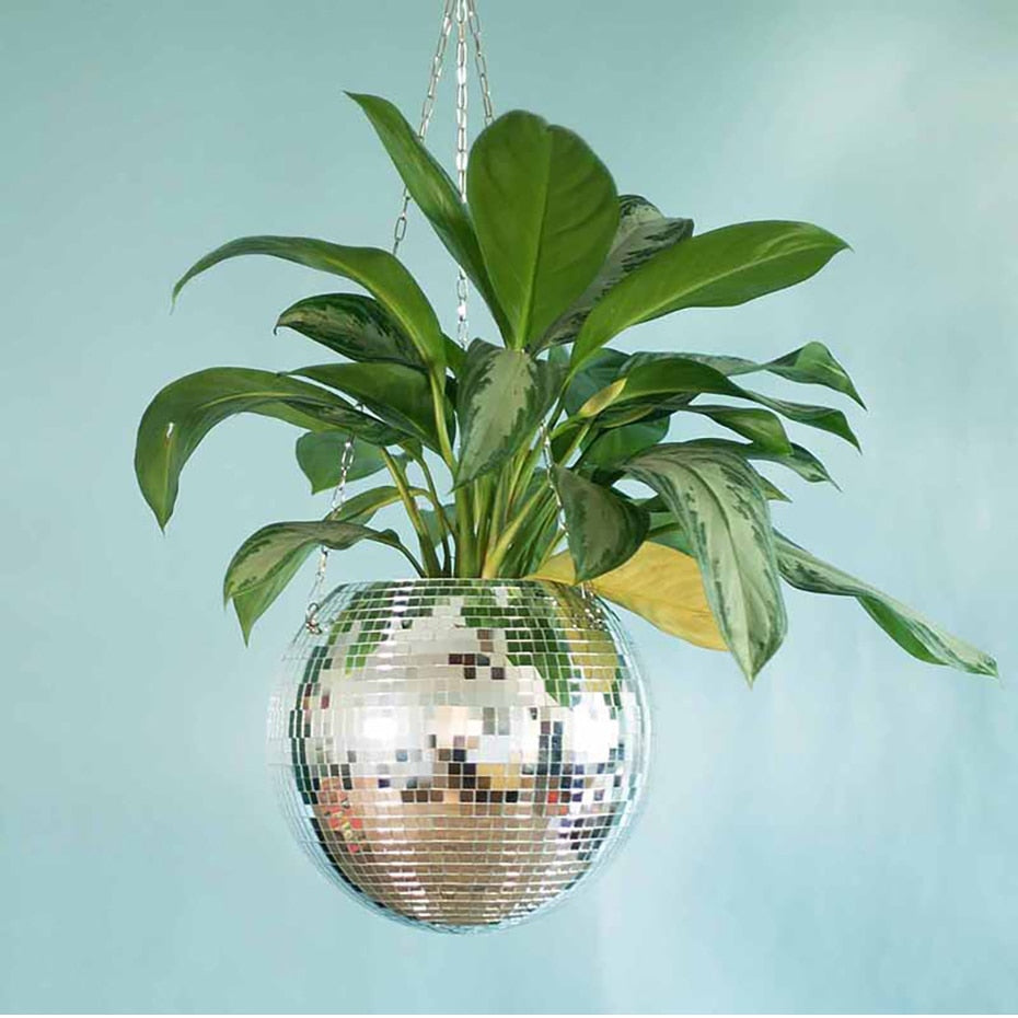 Disco Ball Hanging Flower Pot