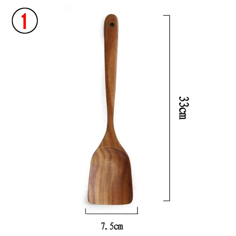 Teak Natural Wood Tableware Set