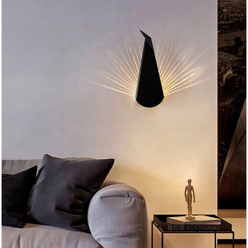 Illuminating Peacock Wall Sconce Lamp