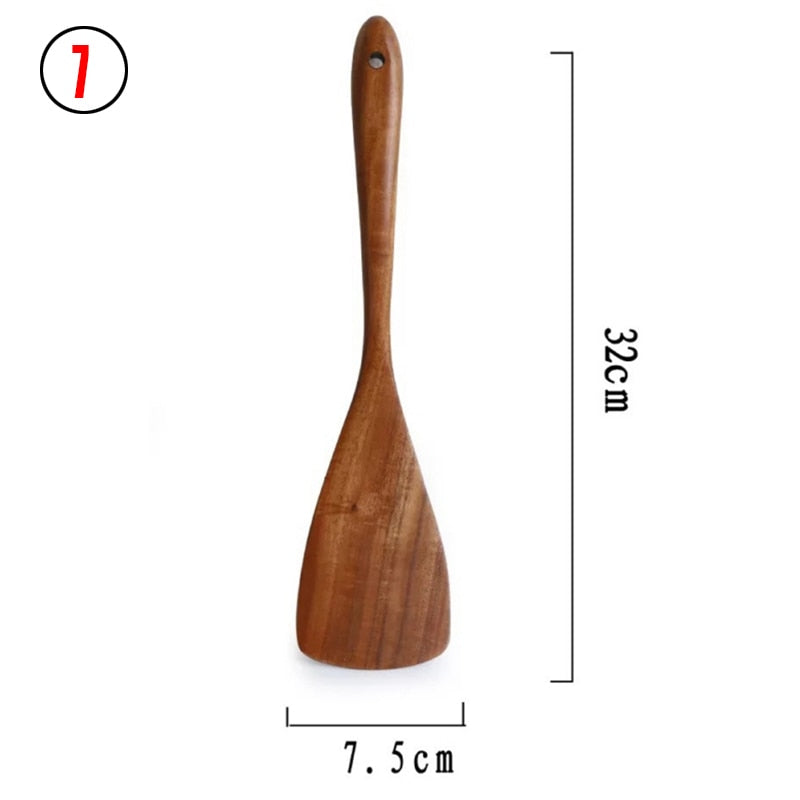 Teak Natural Wood Tableware Set