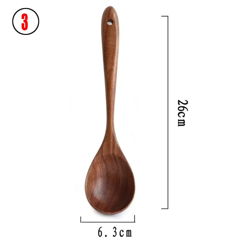 Teak Natural Wood Tableware Set