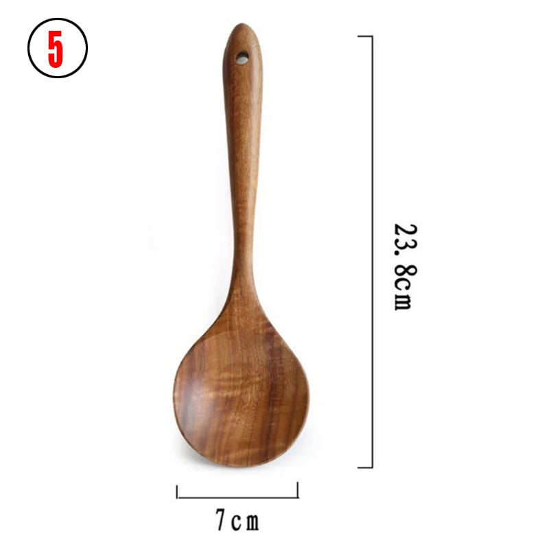 Teak Natural Wood Tableware Set