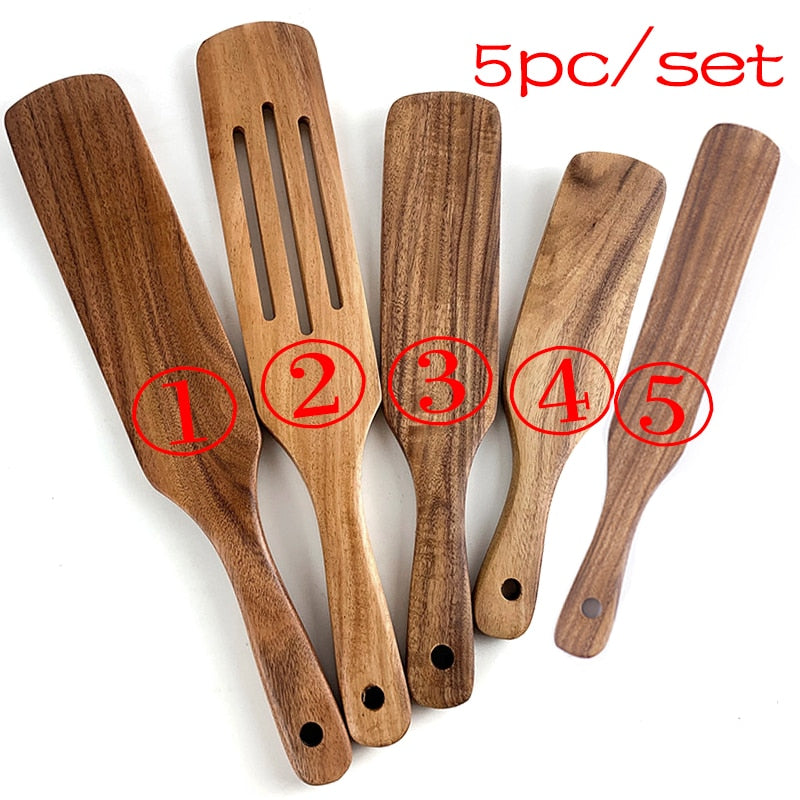 Teak Natural Wood Tableware Set