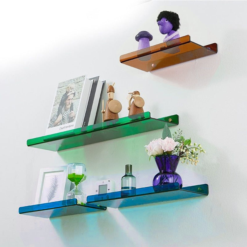 Color Acrylic Wall Mounted Shelf