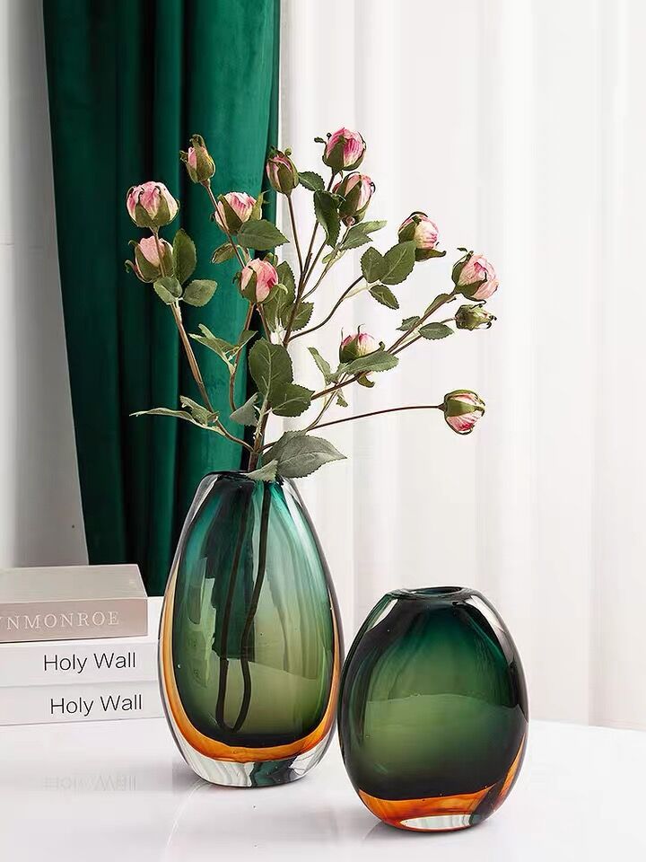 Green Flare Glass Vase