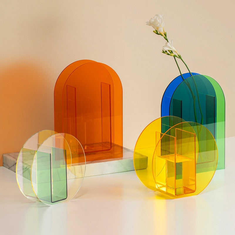 Rainbow Acrylic Vase Set